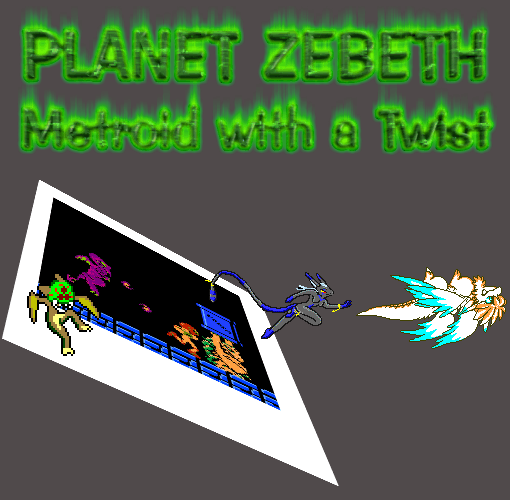 A giant photograph of Ridley chasing Samus and Kraid, who are stealing his booze, with Kabutroid sitting on top of it, and Cyrus is chasing Hiroshi