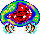 A Metroid partially colour changed