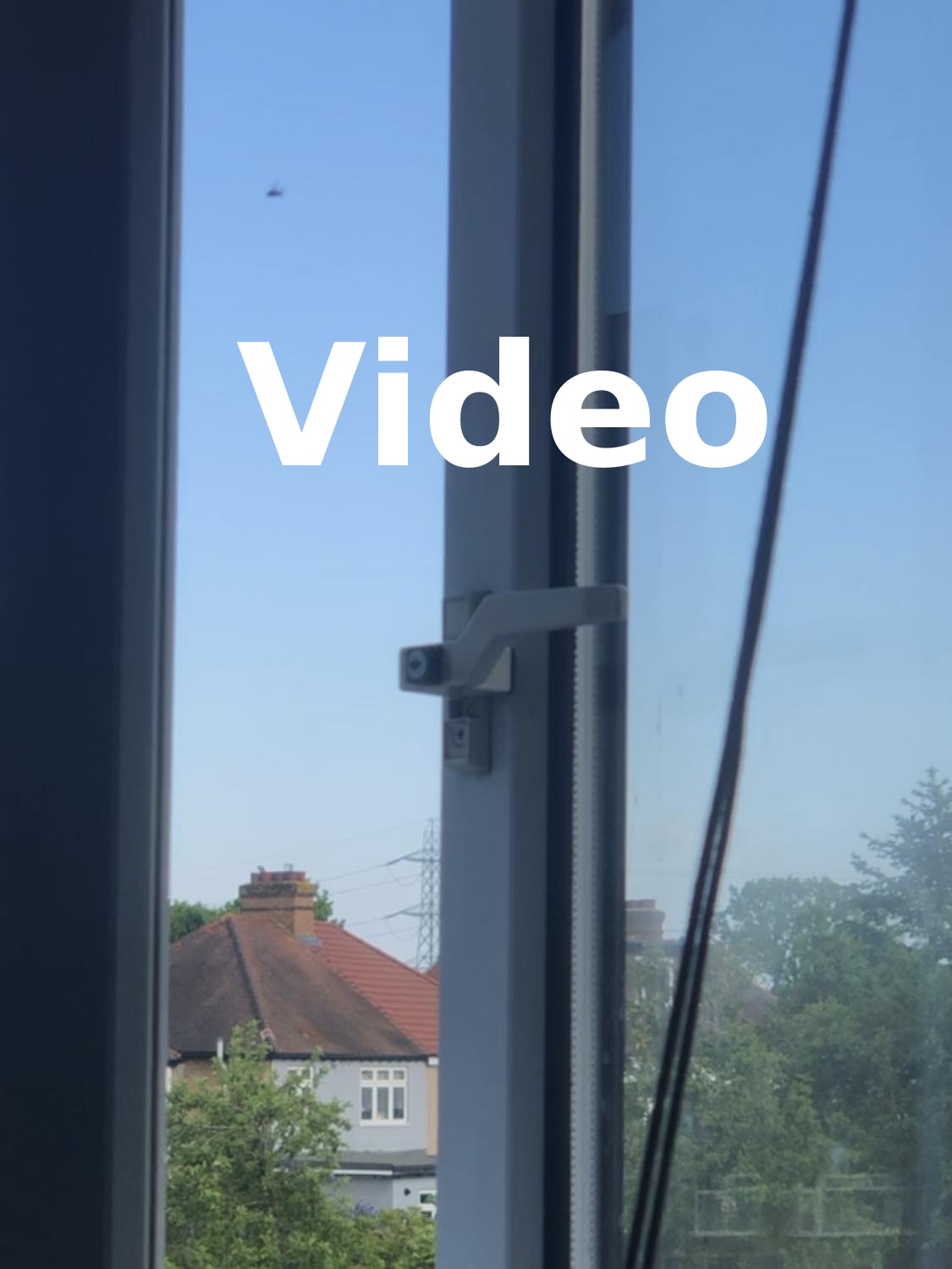 Another link to a video, a housefly seen flying through an open window, with the word video overtop of the image