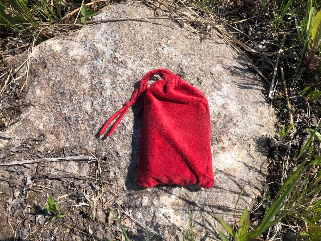 The bag on a rock, a beautiful colour.