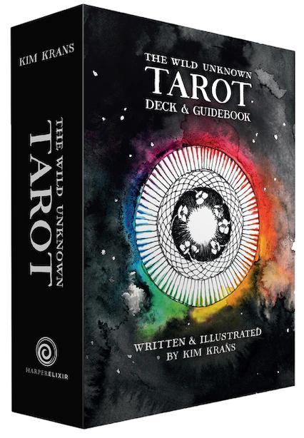 The Wild Unknown Tarot, a pattern which called to me, mainly black with lots of jarring and sudden lines and colours.