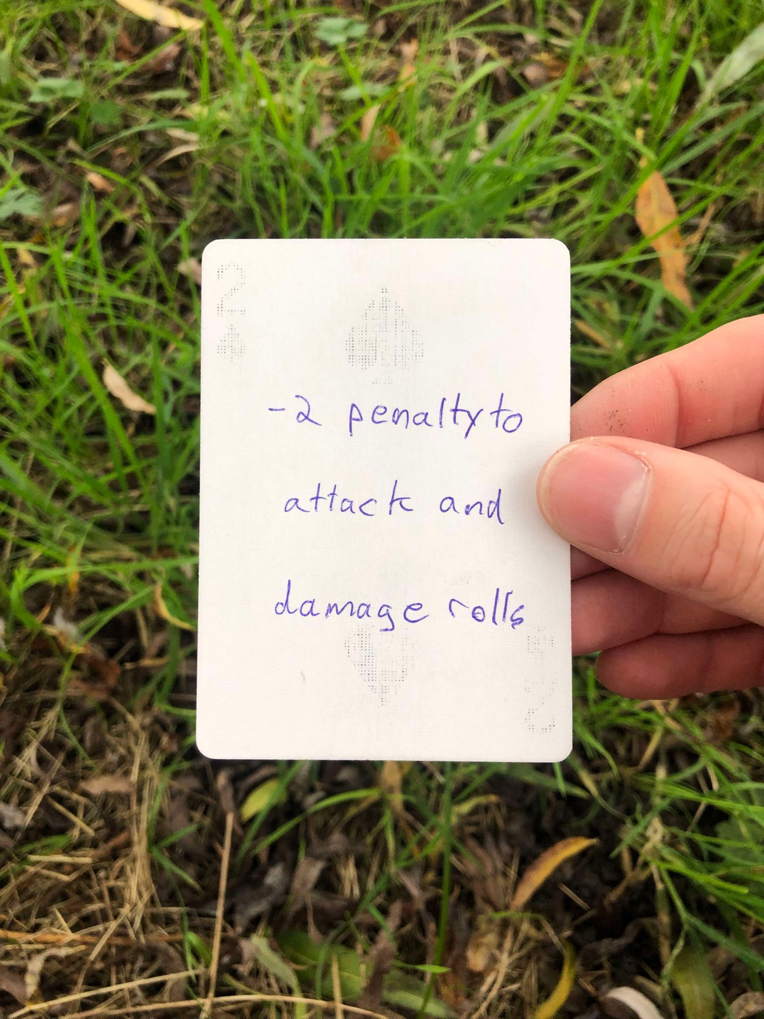 The card drawn in front of you above the grass and leaves, showing you your fate for the next 24 hours.