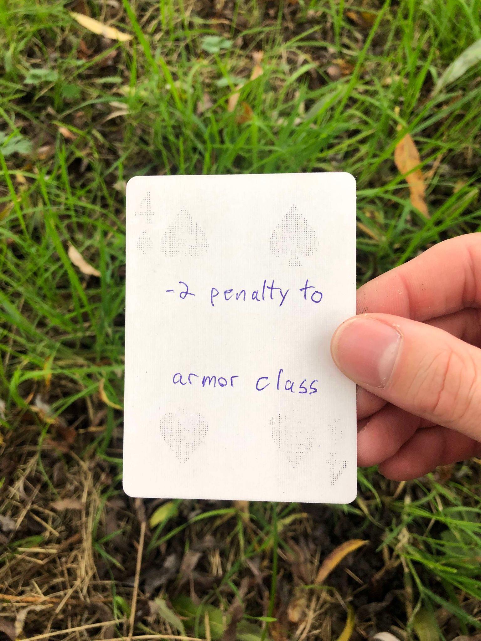 The card drawn in front of you above the grass and leaves, showing you your fate for the next 24 hours.