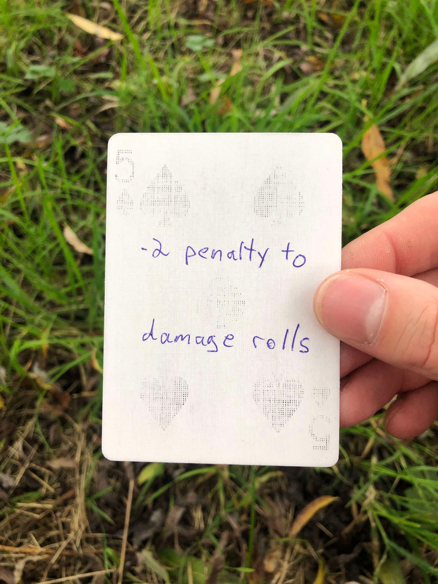 The card drawn in front of you above the grass and leaves, showing you your fate for the next 24 hours.