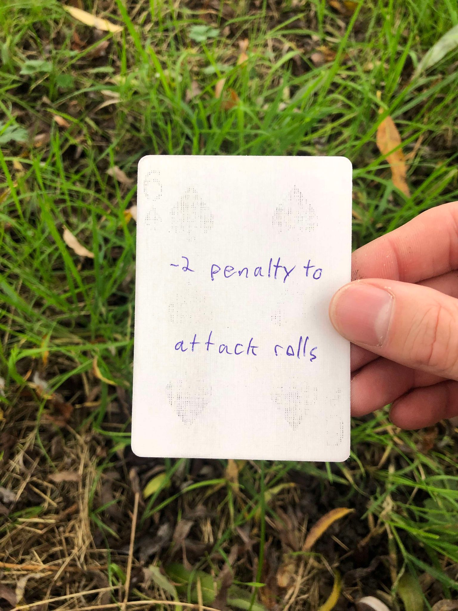 The card drawn in front of you above the grass and leaves, showing you your fate for the next 24 hours.